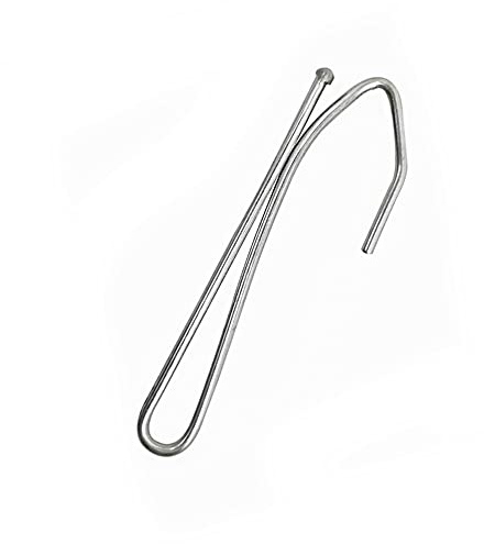 Ailejia Vorhanghaken, Edelstahl, einzelne Zinken, Metall, lange S-Haken, Quetschfalten, Vorhanghaken für Fenstervorhang, Türvorhang und Duschvorhang, 60 Stück (Edelstahl)