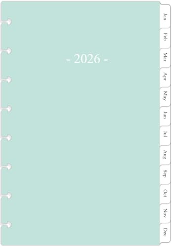2026 Weekly & Monthly Planner Refill for 8-Discbound Planners, Two Pages Per Week, Junior Size, 5-1/2x8-1/2
