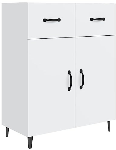 vidaXL Aparador Armario Auxiliar Alacena Mesa Consola Entrada Pasillo Vestíbulo Recibidor Mueble de Madera Contrachapada Blanco 69,5x34x90 cm