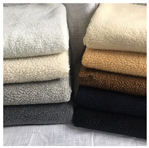Sherpa Fleece Faux Fur-tyg Per Meter 160x100cm Faux Fårskinn Tyg För Kostym, DIY Crafts, Leksaker, Kuddar, Dekorationer, Kläder(Color:vit)