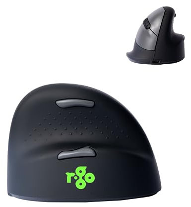 R-Go HE Break Ergonomische Maus, Für kleine hände, Mit Anti-RSI-Software, Silent Mäuse, Bluetooth 5.0, Vorbeugung Mausarm/Tennisarm, Vertikale Ergo Maus für Windows/Mac/Linux, 5 Tasten, Schwarz