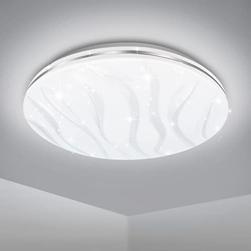 EXTRASTAR LED Plafoniera 36W Bianco 6500K, Lampada a soffitto, Rotonda 38CM Moderno, per Soggiorno Bagno Camera da Letto Cucina Balcone Corridoio Ufficio