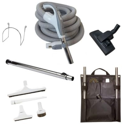 crossvac Set di tubi on/off plus - tubo universale o con regolazione elettrica della potenza di aspirazione - numerosi accessori - adatto per aspirapolvere centrali di molte marche (10M universale)