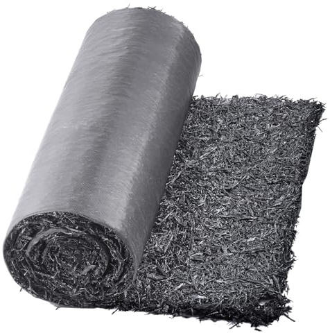 VEVOR Rouleau de Paillis en Caoutchouc, 2,44x0,56 m, Tapis de Paillis Aménagement Paysager Aspect Naturel Anti Mauvaises Herbes Facile à Couper, pour Allée Bordure Jardin, Plantes, Légumes, Fleurs