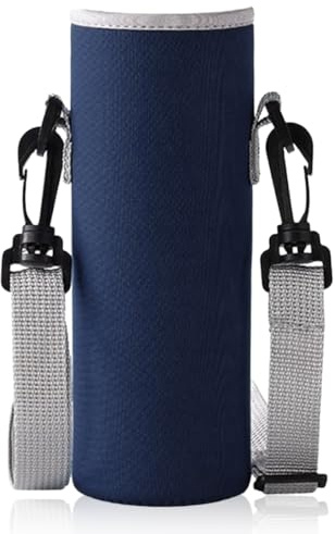 JEYORZY 1Pièce Housse Néoprène pour Bouteilles Isothermes, Housses Isothermes pour Bouteille d'eau, Sac pour Bouteille d'eau Portable, résistant Chutes et Chocs étui de Protection, Bleu marine-1000 ml