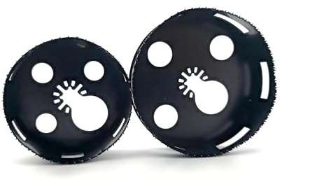 Selaginella Upgrade 2pcs Hand Held Circular Saw Multi Tool, Electrical Box Cutter Ceiling Drywall Hole Cutter for Dewalt 20v & Milwukee M18 Recessed Oscillating Tool Blade (3 3/8) ＆ (4 1/4)