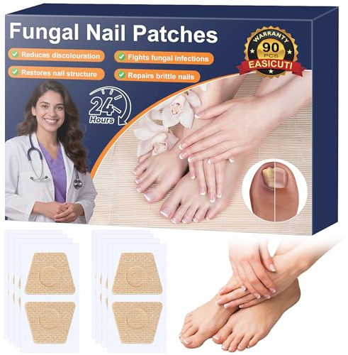 EASICUTI Fungal Nail Patches, 90 PCS Fungal Nail Treatment for Toenails Extra Strong, Overnight Renewal for Nail Fungus Damage