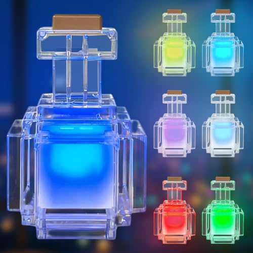 2 en 1 botella de poción mágica llavero de luz de 7 colores lámpara antorcha luz nocturna, lámpara de noche USB recargable LED luces, mini linterna LED antorcha niños para iluminación juguetes regalos