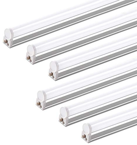 Barrina (Pack of 6 LED T5 Shop Light 3FT, 6500K Super Bright White, Utility Shop Lights, Commercial Bay Light, ETL Listed, Corded Electric with Built-in ON/Off Switch