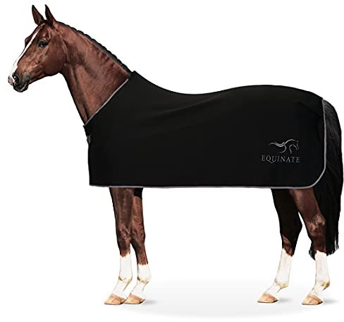Equinate Abschwitzdecke Orlando aus Fleece mit Widerristpolster 135cm Schwarz