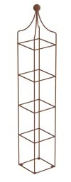 ELEO Rankobelisk Catania klein rostoptik - 140x29 cm Rankhilfe eckig aus Metall für den Garten handgeschmiedet Schmiedeeisen rost Edelrost - Pflanzenstütze dekorativ und praktisch für Pflanzen draußen