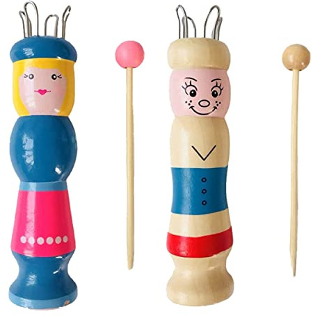 Yeesabella 2 Pack Knitting Dolly Set, Beginners Knitting Kit Wooden Spool Knitting Doll Knitting for A Beginners Starter Kit for Adults French Knitting Machine Boys & Girls, PinkWhite