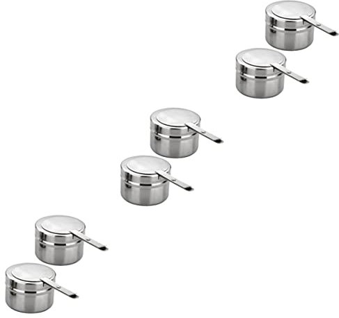 TOPBATHY 6 Pcs Canned Heat Holder Buffet Kit Chafing Dish Holders Small Fuel Holder for Chafer Food Warming Trays Fuel Cans for Food Warmer Dish Burner Fuel Holder Fuel Boiler Rack