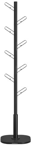 SONGMICS HOME Garderobe in Baum-Form, Kleiderständer, freistehende Garderobe, 8 Haken mit abgerundeten Enden, 175,3 cm hoch, für Kleidung, Hüte, Taschen, tintenschwarz RCR037B01
