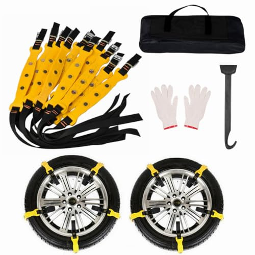 10PCS Anti-Rutsch Schneeketten Für Auto, Winterreifen Kette, KFZ Reifen Winter Zubehör (Größen L)
