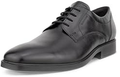 ECCO Men's Milan Plain Toe Derby Waterproof Oxford Black