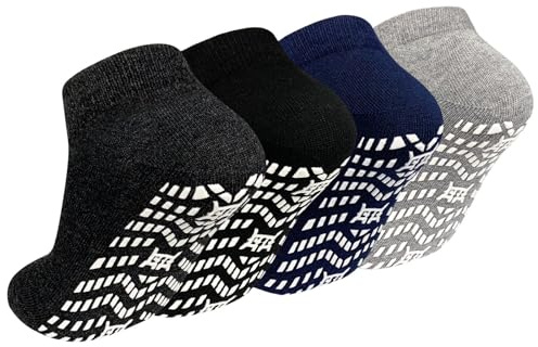 ZAKASA Calcetines Tobilleros Antideslizantes para Hombre: Calcetines Deportivos Cortos de Algodón Antideslizantes Para Yoga Pilates Verano