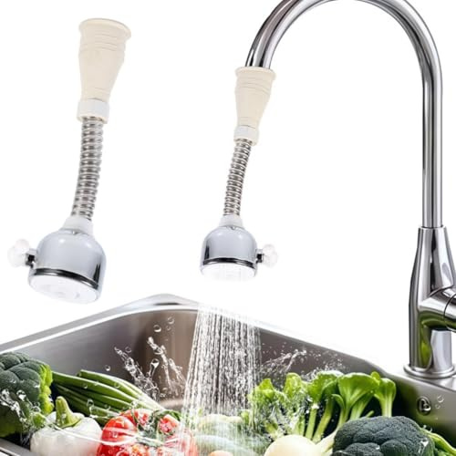 Faucet Aerator, Universal Kitchen Tap Spray Head Attachment, 360° Rotate Adjustable Tap Sprayer, Faucet Aerator Adapter, Tap Adapter for Kitchen Sink, Tap Filter Nozzle, Adjustable Sink Faucet Head