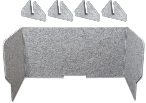 Divisor acústico de escritorio, panel plegable portátil para estaciones de trabajo, 60 cm, 80 cm, 100 cm de ancho, 50 cm de alto, ideal para privacidad y absorción de sonido