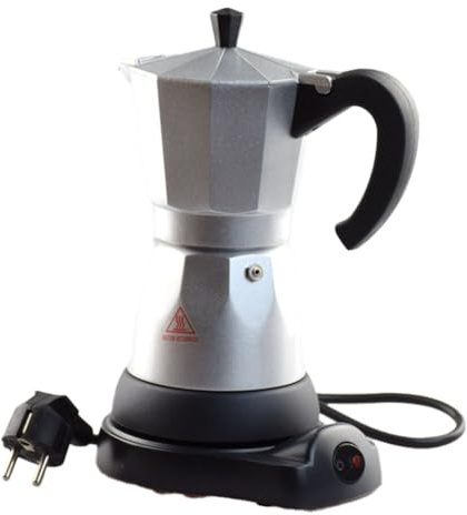 Asyduey Cafetera Cafetera Espresso Eléctrica de 6 Tazas Cafetera Moka Cafetera Moka Portátil de 300 Ml con Base Desmontable Enchufe Europeo