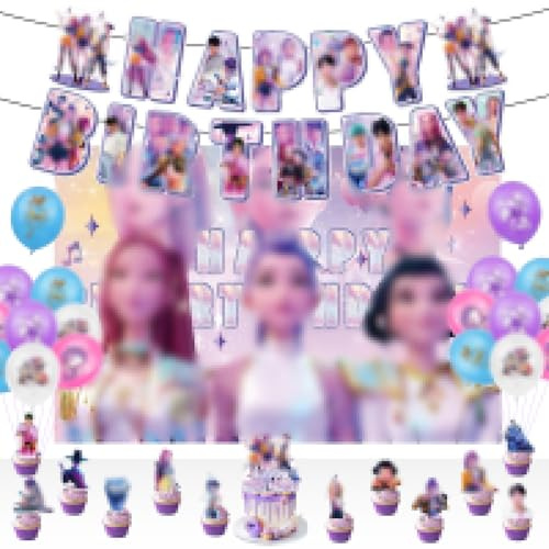 Decoration Anniversaire, Décorations Anniversaire, Décoration pour gâteau Décorations Cupcakes Banderoles Ballons Décorations fête Fournitures pour Les Fans Hommes, femmes
