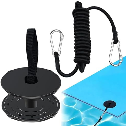 Ldduopp Corda da nuoto per piscina, set di attrezzi regolabile e portatile, in schiuma, kit di legatura per piscina, cortile, barca, pontone, spiaggia, mare, acqua salata, lago, fiume, estate