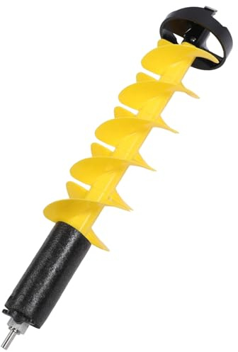 Cocoarm Taladro de Hielo de Aleación de Aluminio de 6 Pulgadas, Broca de Taladro Eléctrico de 28 Pulgadas con Dispositivo Flotante de Hoja de Carburo para Pesca en Hielo en Aguas Profundas Grueso