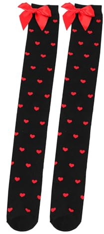 Generisch Bas montants au-dessus du genou pour la Saint-Valentin avec nœud pour une mode séduisante (vert foncé, taille unique)