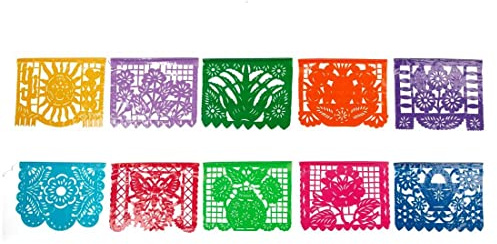 FANMEX - Fantastik - Authentische mexikanische Girlande - Klassisches Modell - Papel picado 5 Meter (Kunststoff)