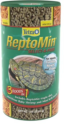 Tetra ReptoMin Select-A-Food 1.55 Ounces, For Aquatic Turtles, Newts And Frogs, Variety Pack