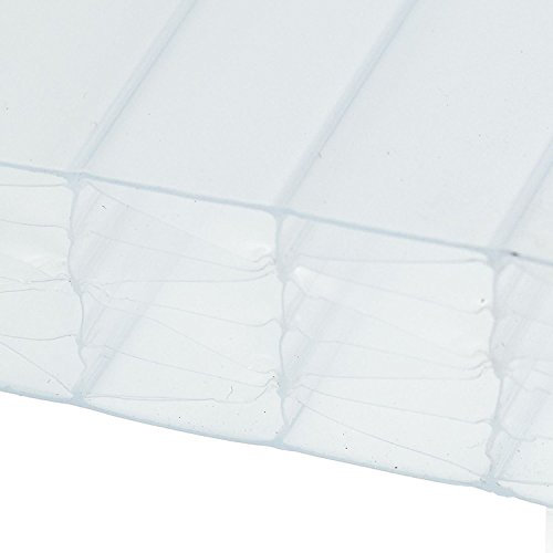 Opal, 1 x 2.5m (Width x Length) 35mm Multiwall Polycarbonate Sheets Poly Plastic Roof Panel for Lean-to Canopy Conservatory