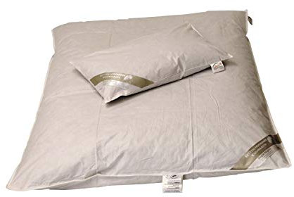 Betten Hofmann Franken Set Kinder Winter Daunendecke 100x135 + Kissen 40x60, 100% Daunen, ungesteppt, warm, leicht, Winterdecke mit Kissen, Naturprodukt, waschbar