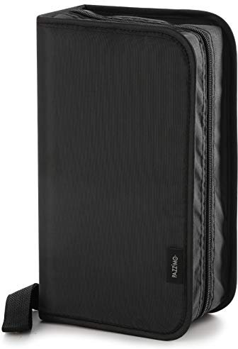 CD Tasche zur Archivierung von 120 Discs/CD/DVD/Blu-ray – CD Organizer ideal zum Transport von Filmen, Musik und Videospielen, Wallet aus Nylon – Schwarz