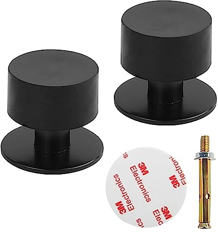 2 Pack Door Stops, Movstriker Door Stopper Stainless Steel & Rubber Body Floor Mounted Heavy Duty Door Stop Modern Wall Protector Indoor Doorstop for Skirtings