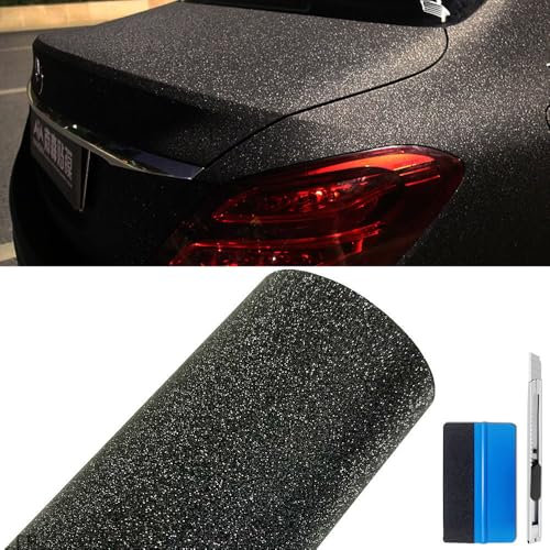 NewL Black Glitter Diamond Sandy Sparkle Car Vinyl Wrap Film Made of Vinyl Paint Protection Films for Car/Bicycle/Motorcycle DIY (50cm x 150cm)