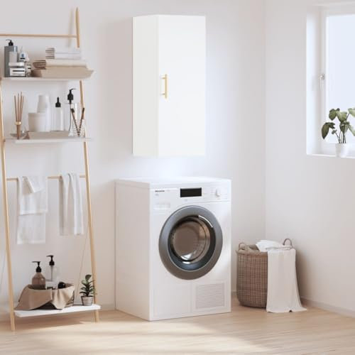 Iiaky Wandschrank Weiß 34,5x34x90 cm Wandschrank HäNgend HäNgeschrank Wohnzimmer Wandschrank HäNgeschrank Schlafzimmer - 828844