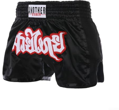 Besshepplo Pantaloncini da boxe, Muay Thai, da uomo e donna, taglio aderente, per MMA, boxe, kickboxing, arti marziali, taglie dalla M alla XXL (XXL, nero)