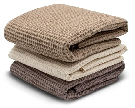 VmG-Store 3 x våffelpiké-set vardera, 0,5 m x 1,5 m, våffeltyg, 100 % bomullstyg, Tex Standard 100 (Set27, set om 3)