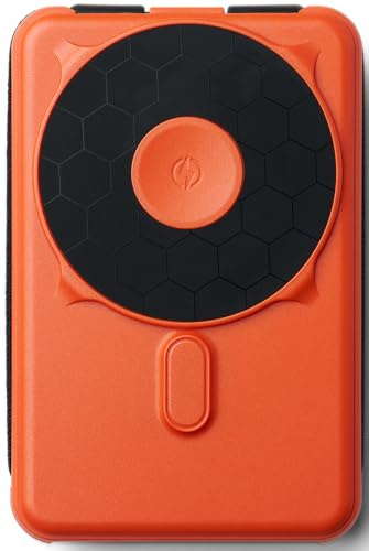 Ridge Magnetic Power Bank Fast Charging - Compatible with MagSafe - Portable Charger Power Bank - with Built in Cable and Wireless Charging, 5-in-1 Charging & Magnetic Attachment (Basecamp Orange)