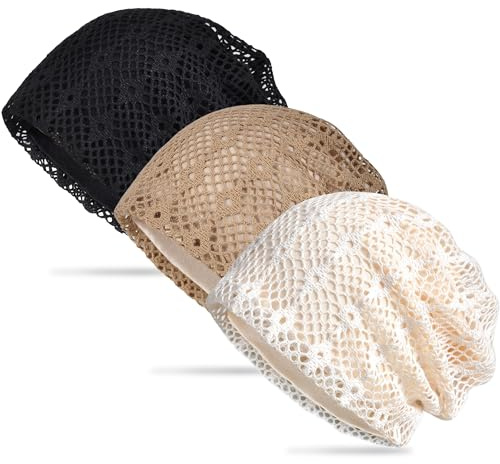 Berretto Estivo da Donna per Uomo Cappello Boho Cappelli Adulti Nani Cappelli chemio Berretto Cancro Copricapo Cappelli Larghi Teschio Berretto da Notte, C-1533pack Top Chiuso, Taglia Unica