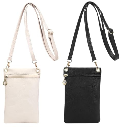 MLPKOI 2PCS Donna Borsa a Tracolla per Cellulare, Borsa Piccola Tracolla in Pelle PU Mini Borsa a Tracolla con Cinghie Regolabili Staccabili per lo Shopping, gli Appuntamenti, le Passeggiate