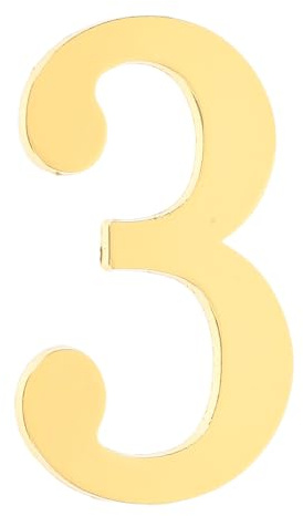 Générique Numéro de Boîte aux Lettres Autocollant Grosse Taille 7x5 Cm, Panneau D'adresse Porte Résistant aux Intempéries en Couleur Or Massif, Lot de 3 pour Maison, Bureau et Hôtel, Facile