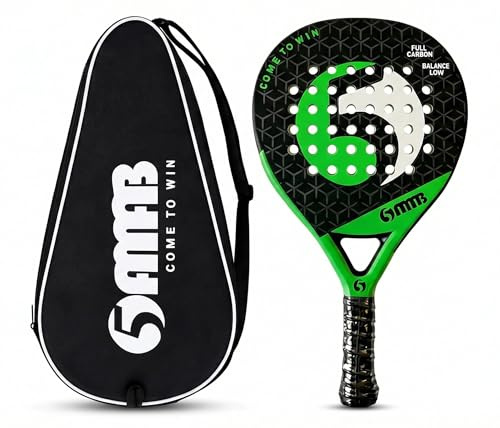 FEMTI 100% Carbon Fiber Padel Racket with Bag, Lightweight & Durable Pro Padel Tennis Racquet with Ultra-Soft EVA Foam Core, Ideal for Beginners Adult Players