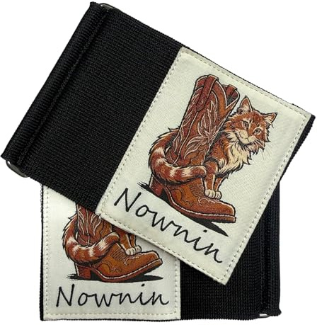 NOWNIN Cowboy Boot Strap Reduces Boot Lines, Keeps Pant Legs Smooth | Metal loop for secure cinch. Elastic unisex fit. Blocks mud, sand & gravel. For jeans or work pants. Prevents bunching.