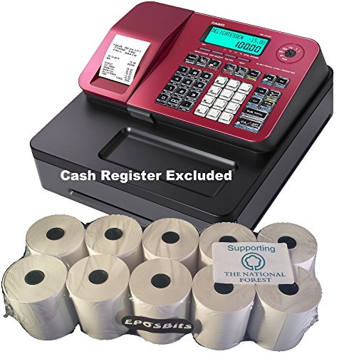 eposbits® Marque rouleaux de Casio se-s100 ses100 ses se S100 100 rouge Caisse enregistreuse ? 10 rouleaux