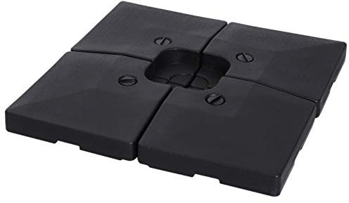 Outsunny 4 x Sonnenschirmgewicht Sonnenschirmständer befüllbar mit Sand Wasser HDPE-Kunststoff Schwarz Maße pro Element 51 x 51 x 12 cm bis zu 130 kg