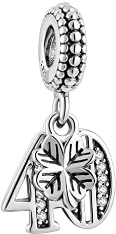MariaFonte Charm New 2025 Compatibile Tutte Marche Bracciali Collane 40 Anni Compleanno Anniversario Laurea Ciondoli Originale Bead Argento 925 Mamma Portafortuna Cuore Famiglia Natale Donna