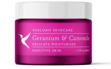 Geranium & chamomile moisturiser, senstive skin cream, hydrating and calming moisturiser