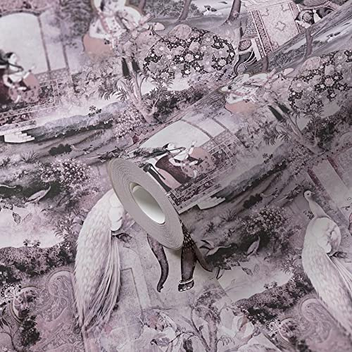 A.S. Création Oriental Dream Flowery Non-Woven Wallpaper 10.05 m x 0.53 m Pink Purple White Made in Germany 381731 381731