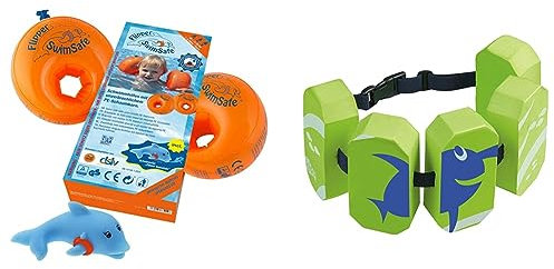 Flipper SwimSafe 1024 & Beco 96071 8 - Schwimmgürtel Sealife, für 3-6 Jahre, 19-30 kg, grün